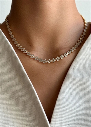 Claire crystal necklace Forgyldt Clear Pico 